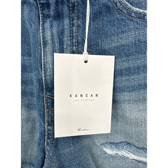 Kancan High Rise Distressed Denim Shorts Size XS NWT - Picture 2 of 7